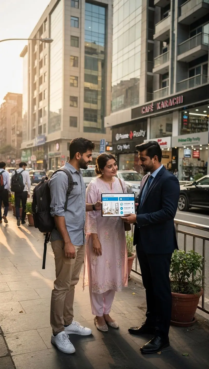 عیش و آرام کے شہر کے اپارٹمنٹس کی خوبصورت تصویر